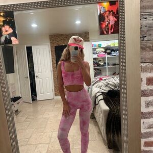 Free people movement good karma pink Tie-Dye Activewear Set